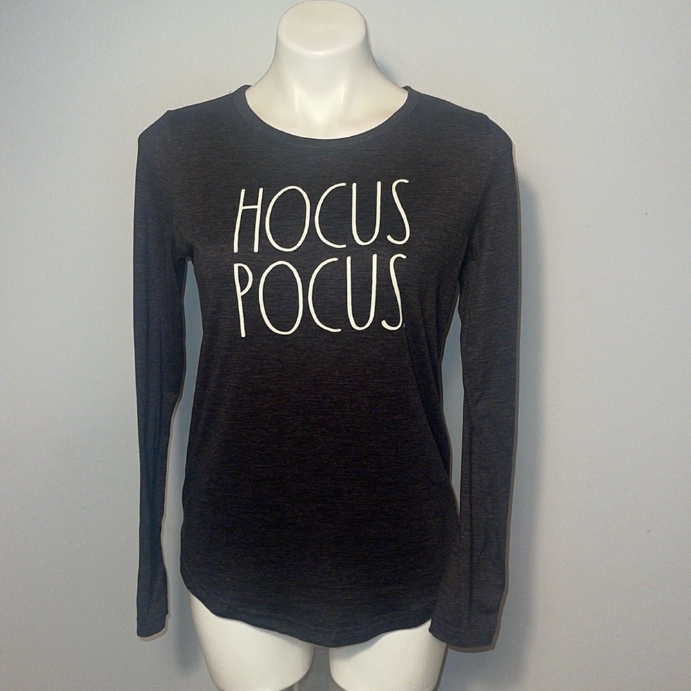 Rae Dunn ladies black Halloween long sleeve t-shirt. “Hocus Pocus” Small…